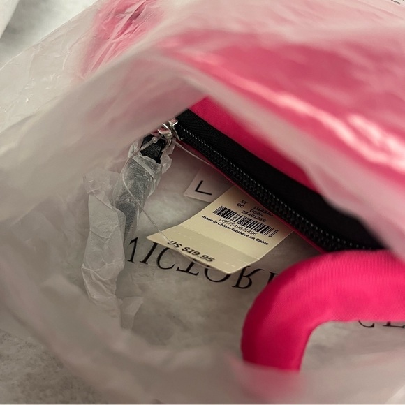 NEW VICTORIA SECRET PINK Dog Foldable Tote Bag Black Polka Dot - Picture 5 of 5